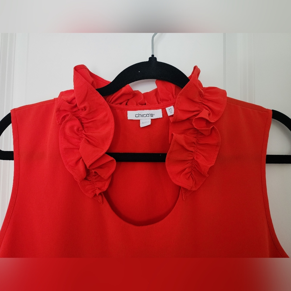 Chicos Ruffle Tank Top - Picture 3 of 6